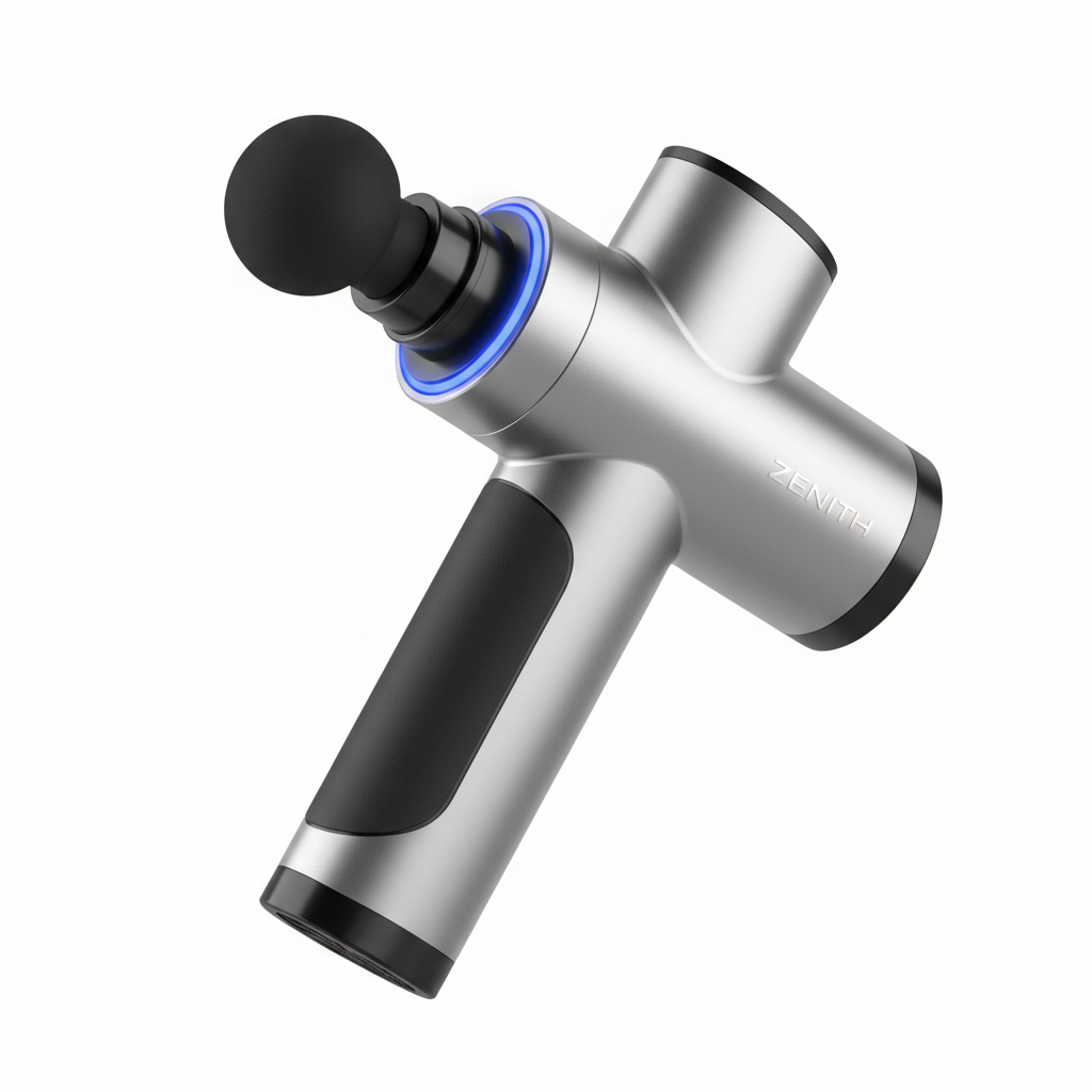 TOLOCO Deep Tissue Massage Gun in silver and black